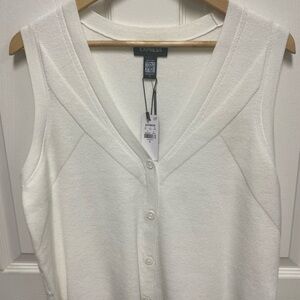 Express Cream Buttoned Crop Tank Top